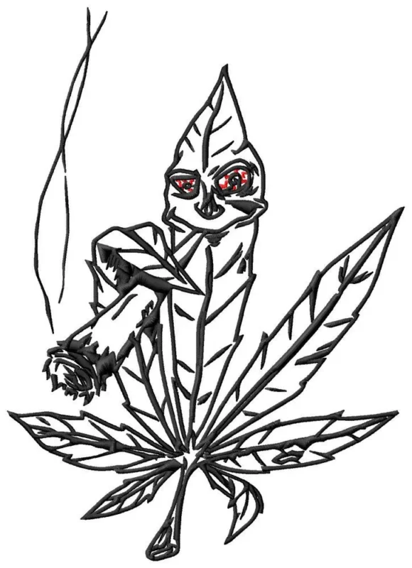 marijuana leaf drawing