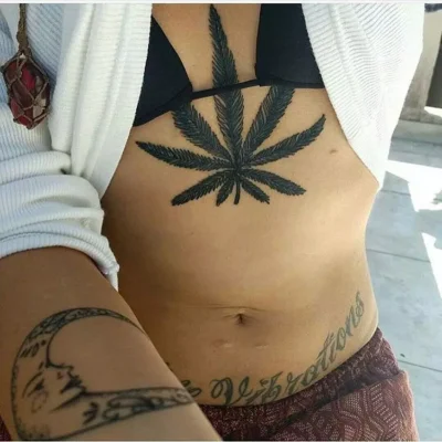 Marijuana leaf tatto
